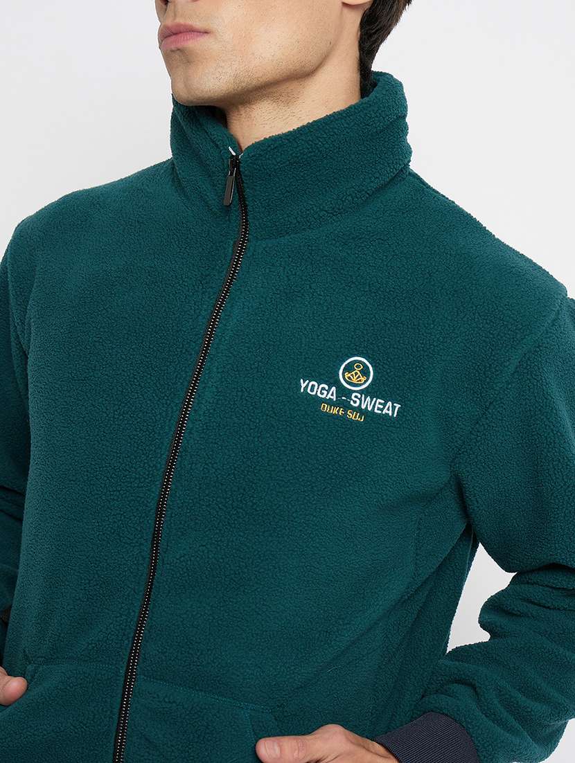 men solid stand collar long sleeve sweatshirt - 22264522 -  Standard Image - 3