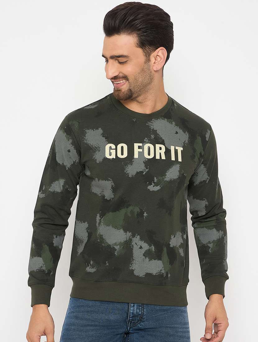 men printed long sleeve sweatshirt