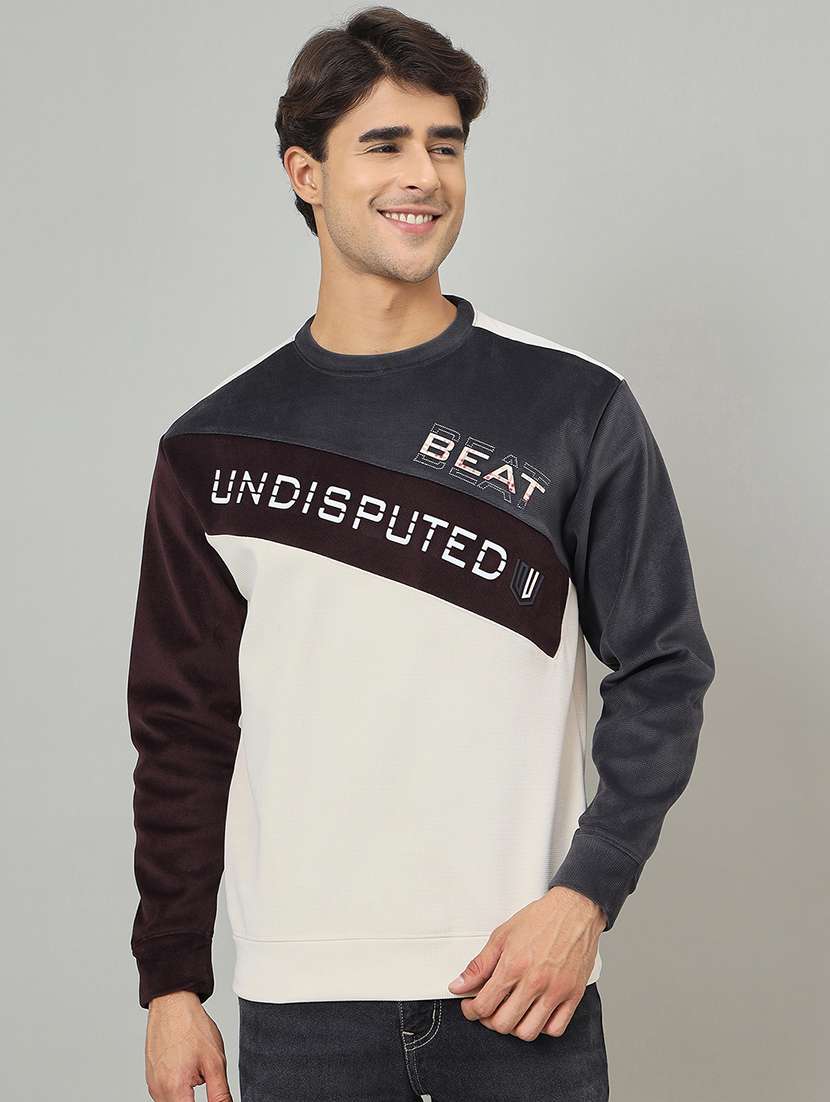 men color blocked long sleeve sweatshirt