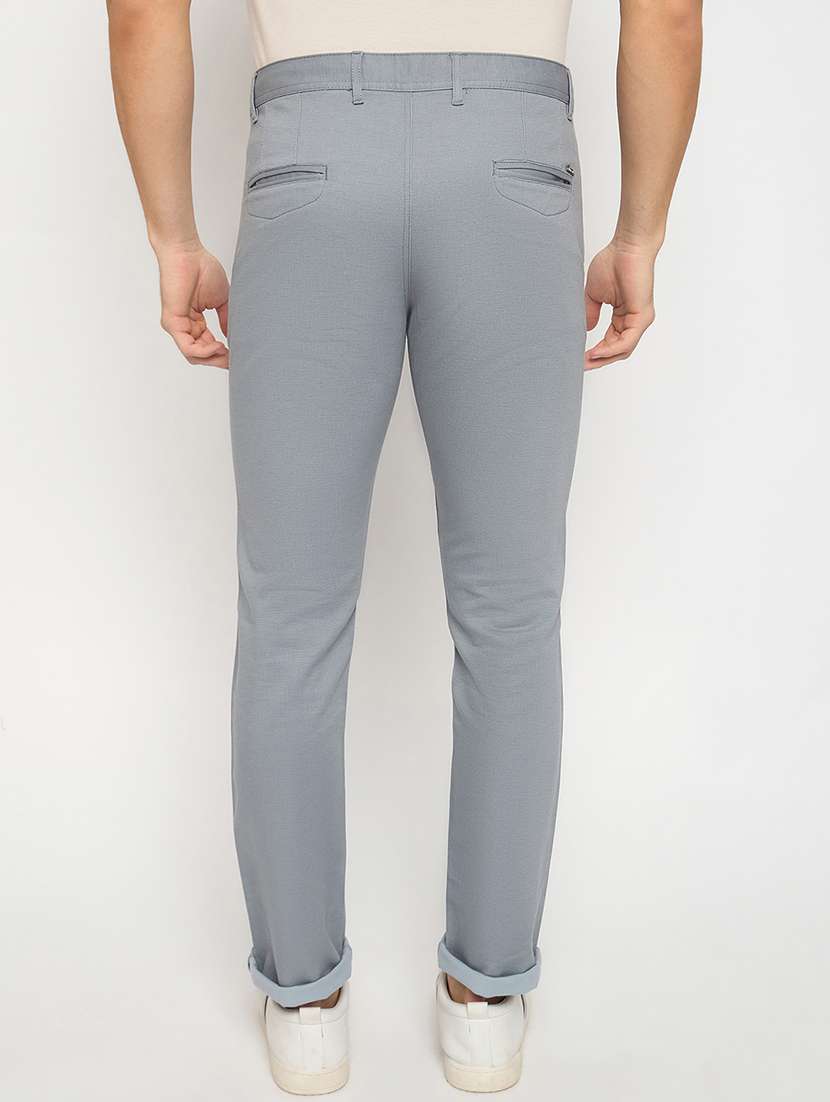 men solid mid rise chinos casual trouser - 22264541 -  Standard Image - 3