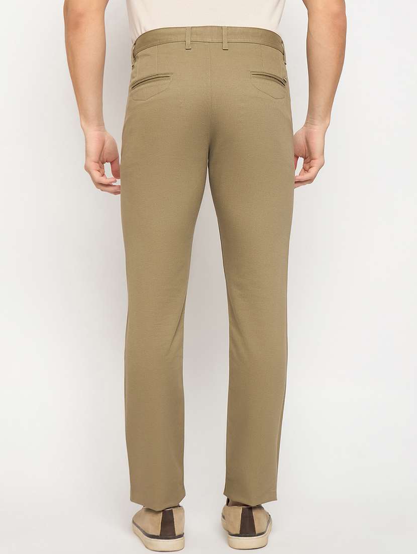 men solid mid rise chinos casual trouser - 22264542 -  Standard Image - 3