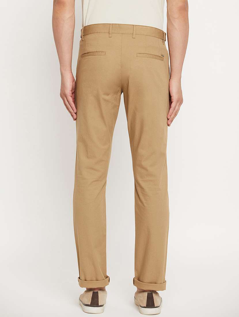 men solid mid rise chinos casual trouser - 22264544 -  Standard Image - 3