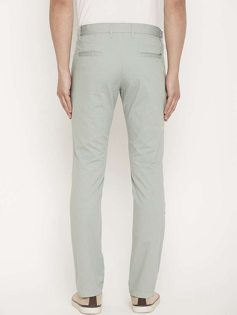 men solid mid rise chinos casual trouser - 22264545 -  Standard Image - 3
