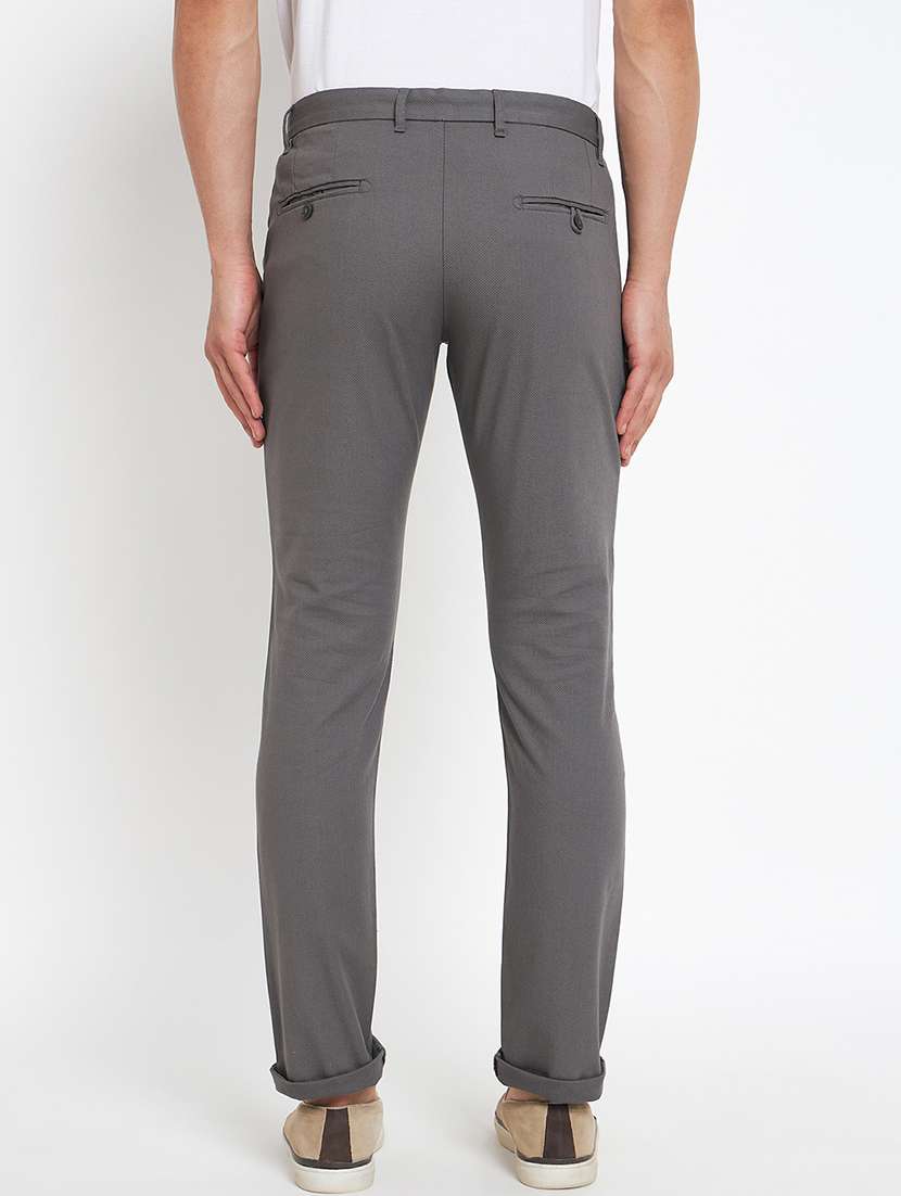 men solid mid rise chinos casual trouser - 22264546 -  Standard Image - 3
