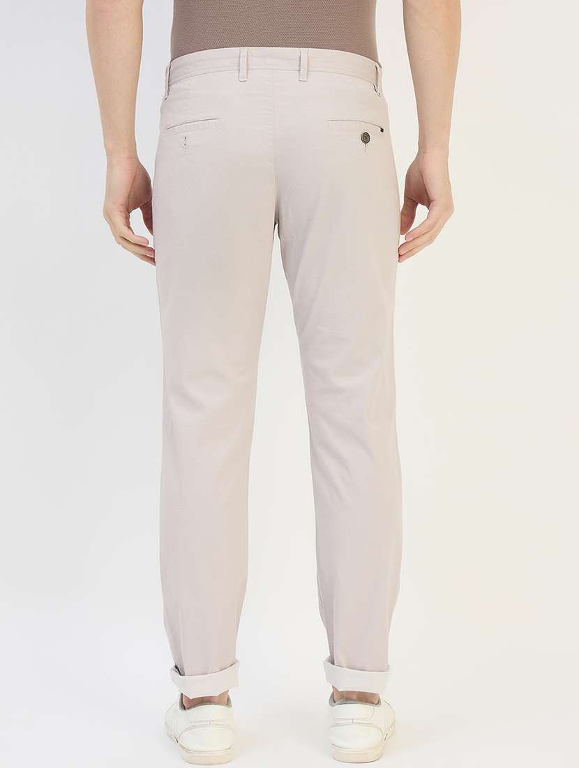 men solid mid rise chinos casual trouser - 22264547 -  Standard Image - 3