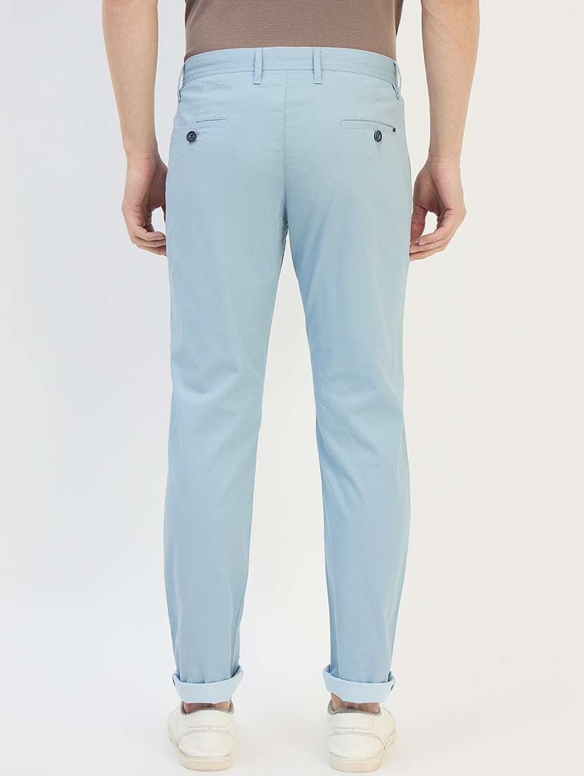 men solid mid rise chinos casual trouser - 22264549 -  Standard Image - 3