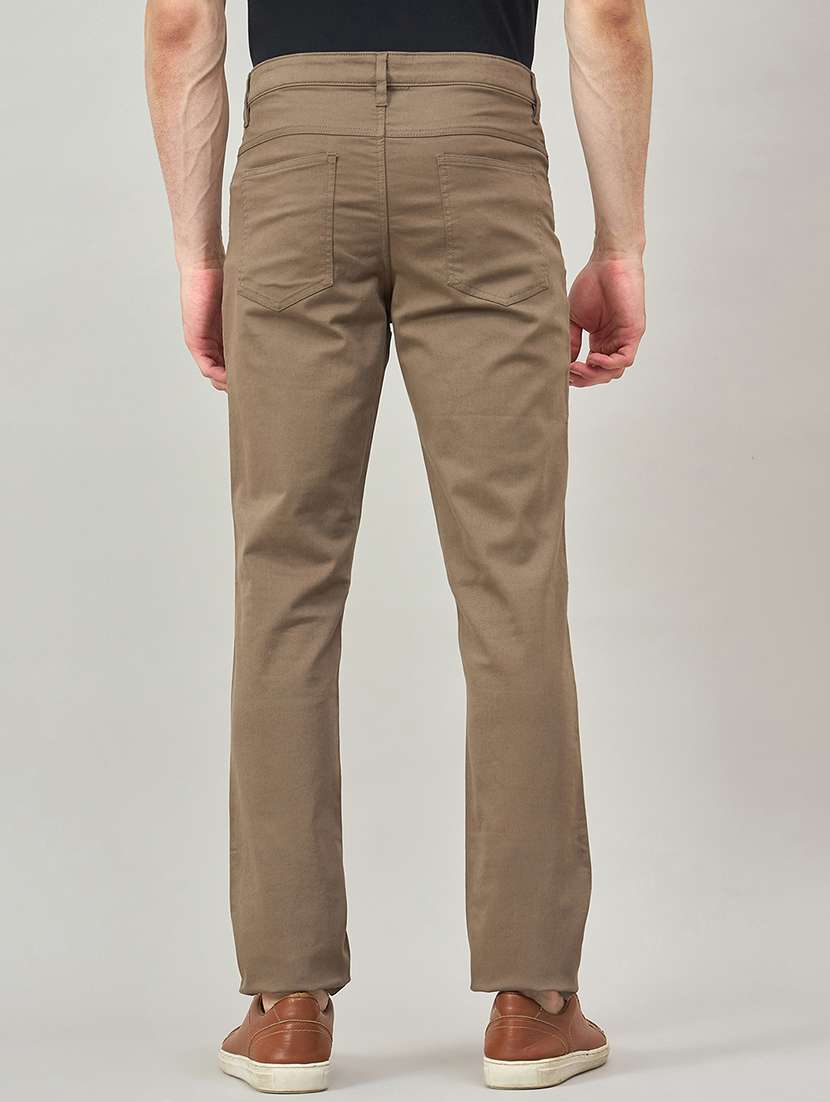 men solid mid rise chinos casual trouser - 22264552 -  Standard Image - 3