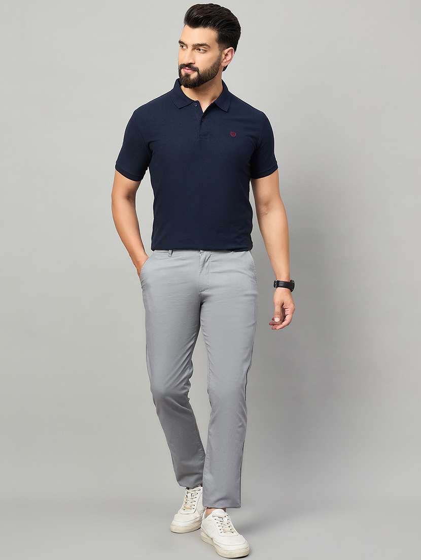 men solid mid rise chinos casual trouser - 22264554 -  Standard Image - 3