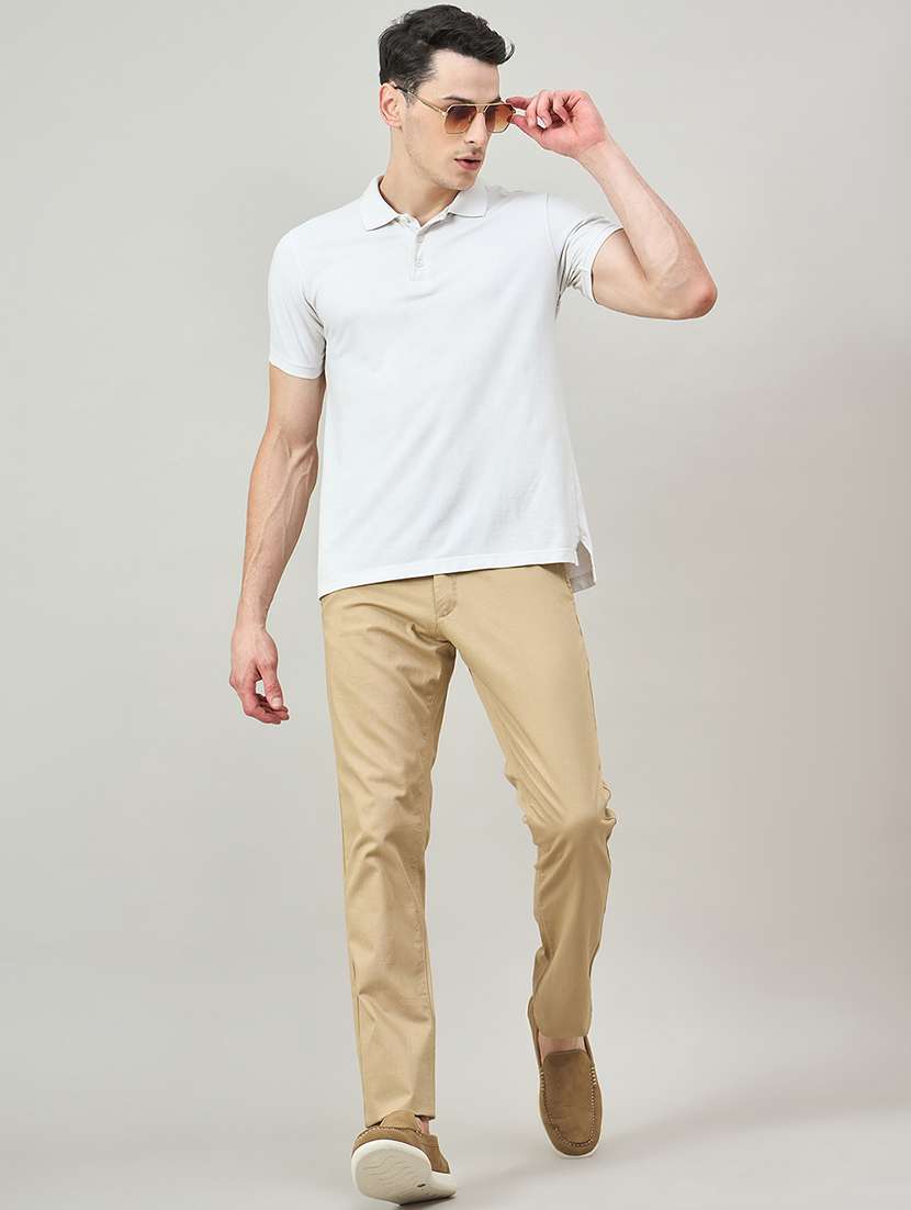men solid mid rise chinos casual trouser - 22264555 -  Standard Image - 3