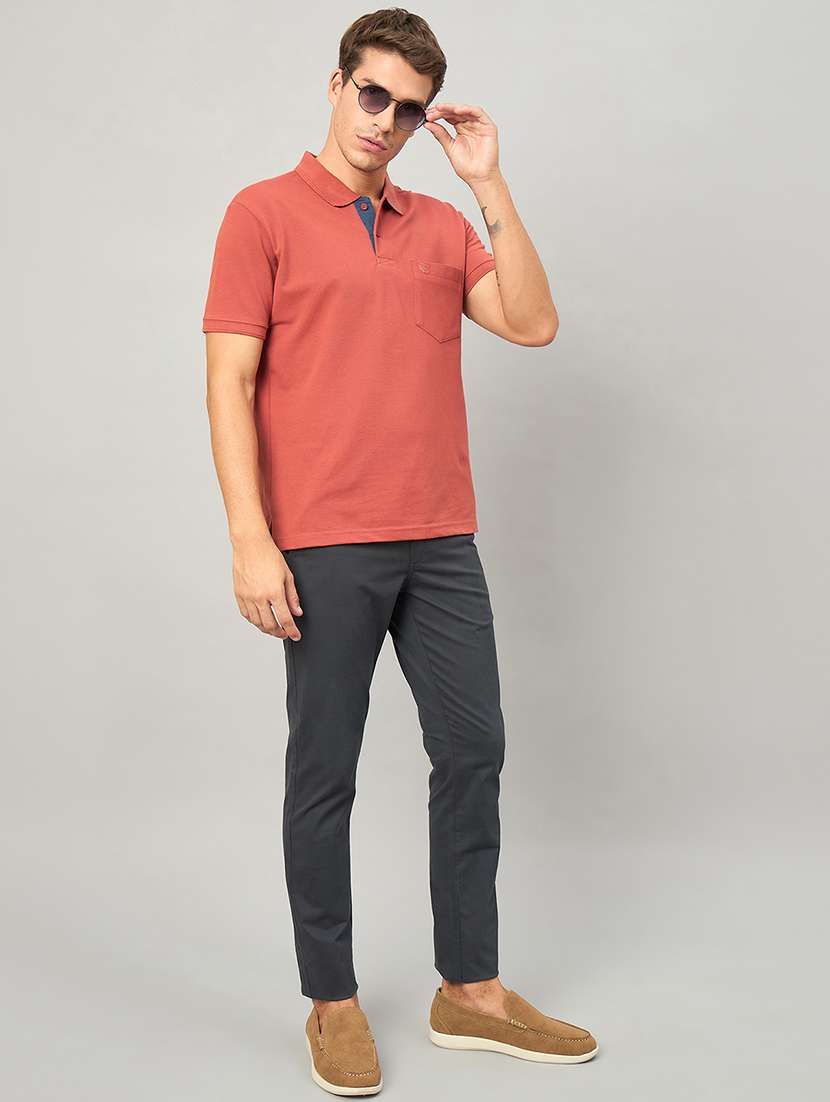 men solid mid rise chinos casual trouser - 22264557 -  Standard Image - 3