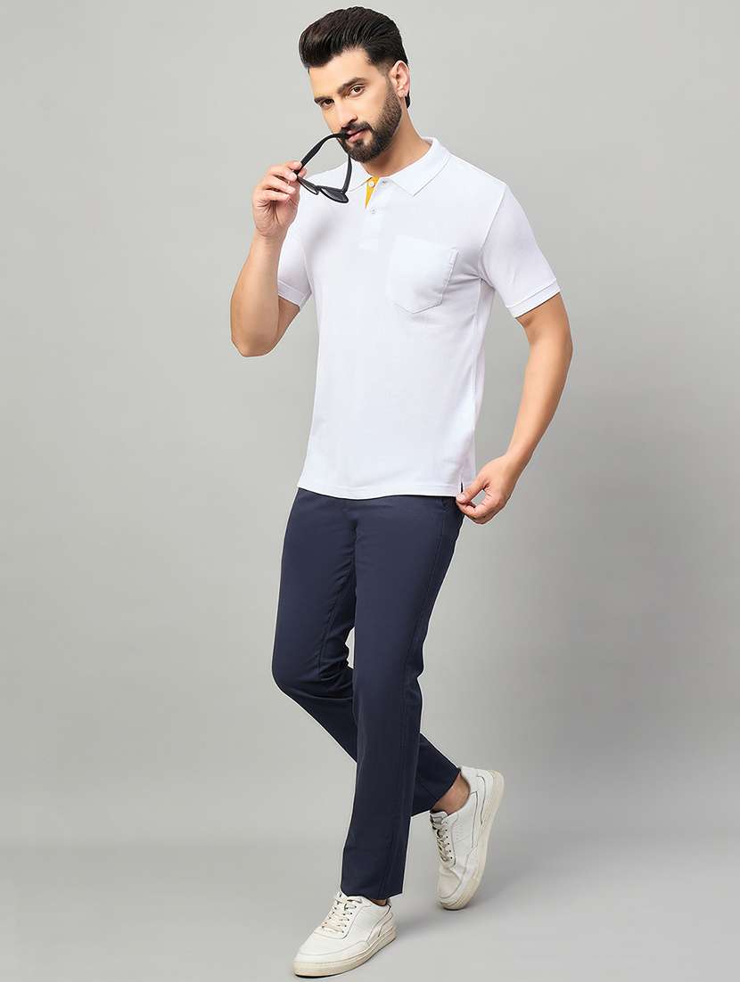men solid mid rise chinos casual trouser - 22264559 -  Standard Image - 3