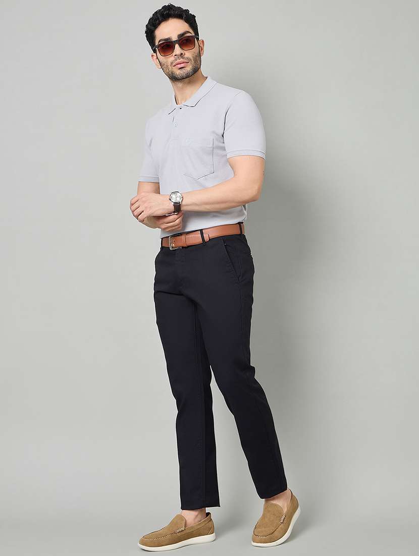 men solid mid rise chinos casual trouser - 22264562 -  Standard Image - 3