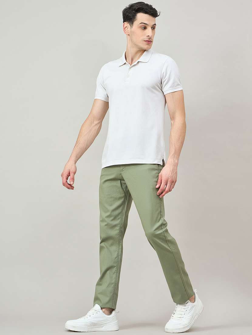 men solid mid rise chinos casual trouser - 22264564 -  Standard Image - 3