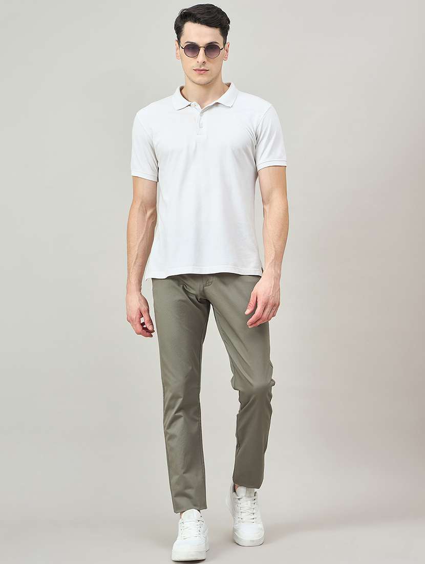 men solid mid rise chinos casual trouser - 22264565 -  Standard Image - 3