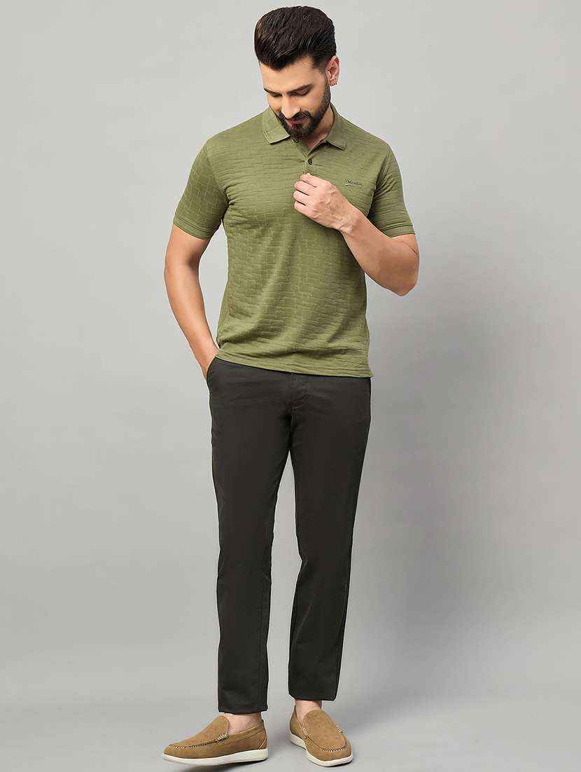 men solid mid rise chinos casual trouser - 22264569 -  Standard Image - 3