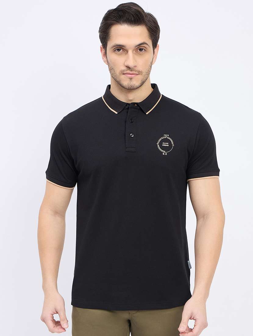 men solid short sleeve regular fit polo t-shirt