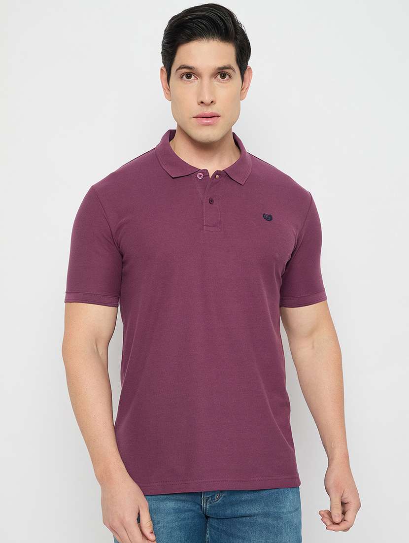 men solid short sleeve slim fit polo t-shirt