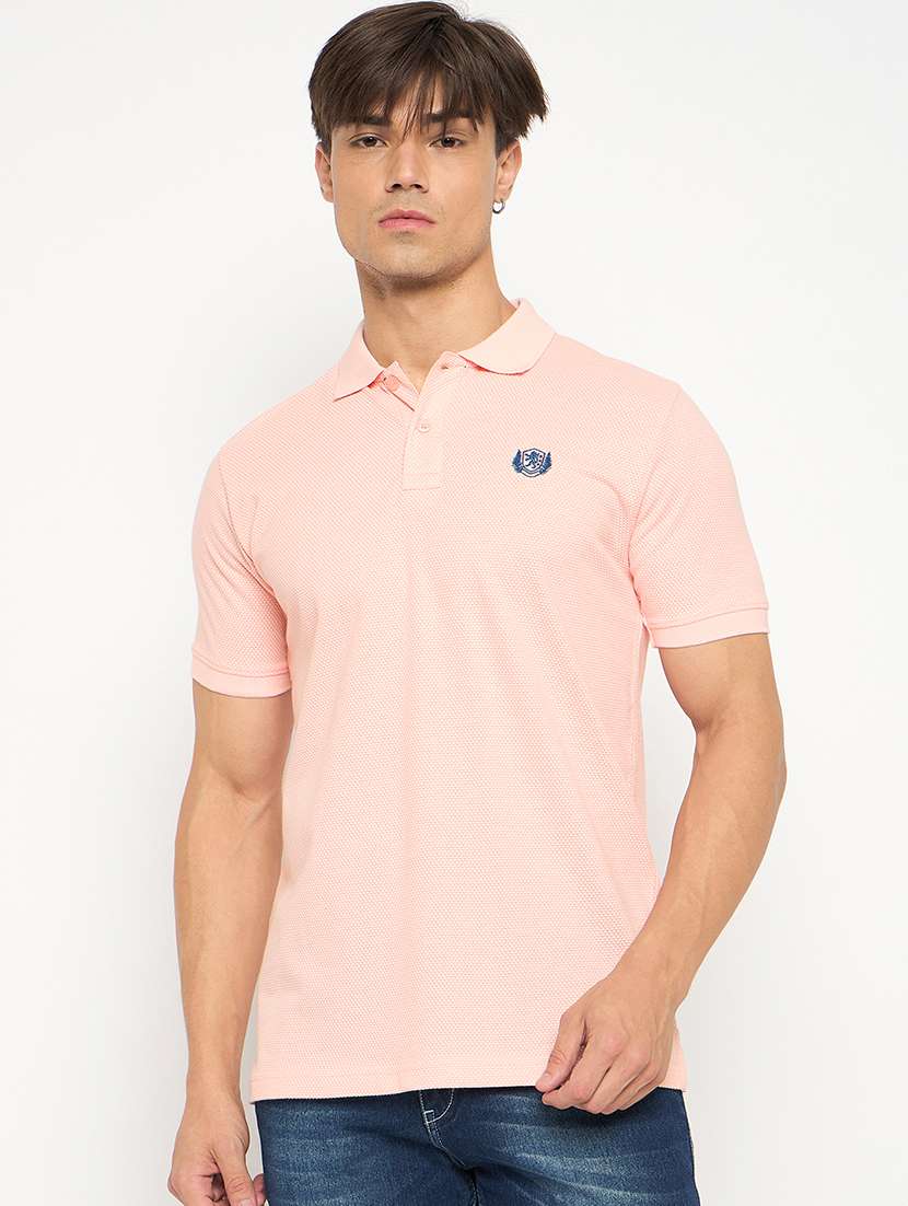 men solid short sleeve regular fit polo t-shirt
