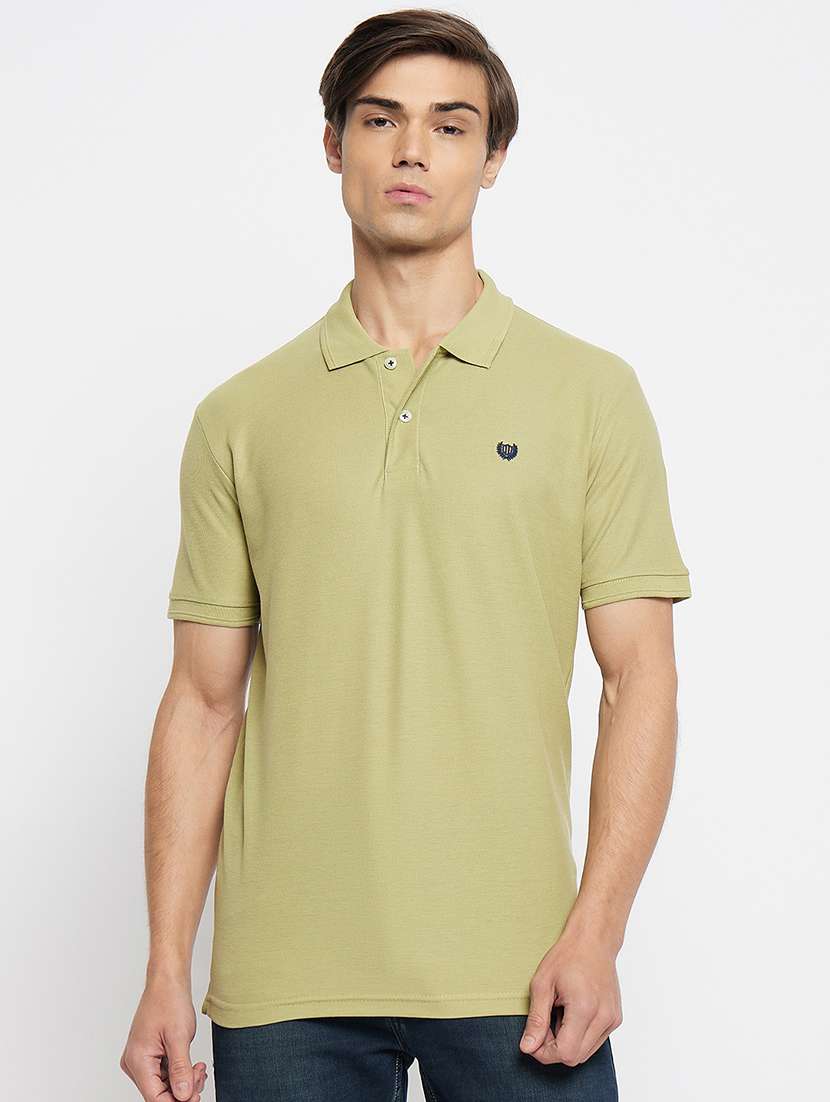 men solid short sleeve regular fit polo t-shirt
