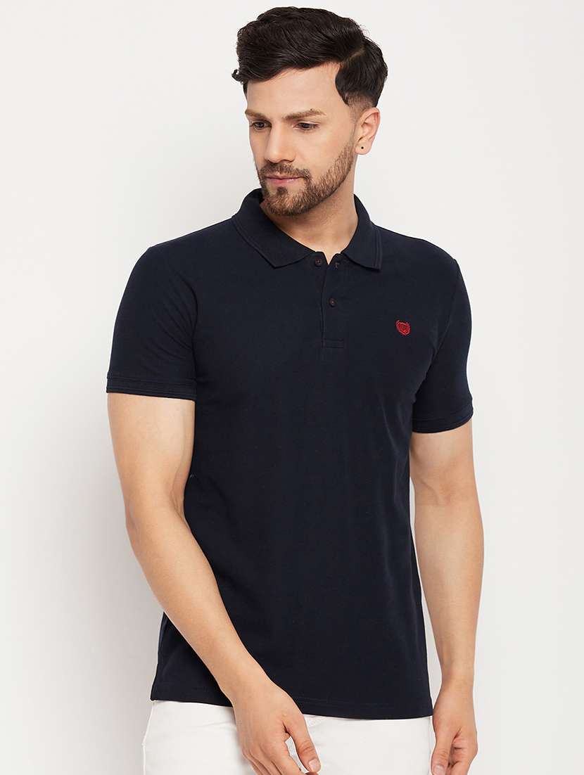 men solid short sleeve regular fit polo t-shirt