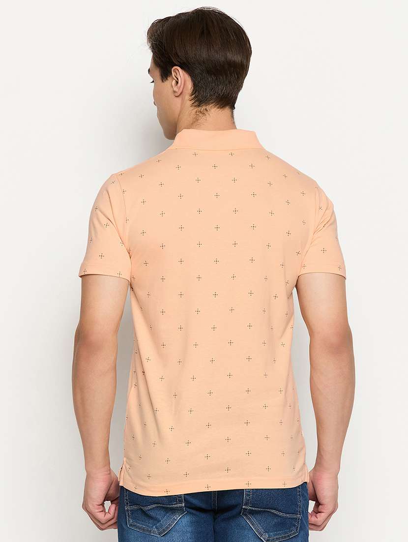 men printed short sleeve polo t-shirt - 22264660 -  Standard Image - 3