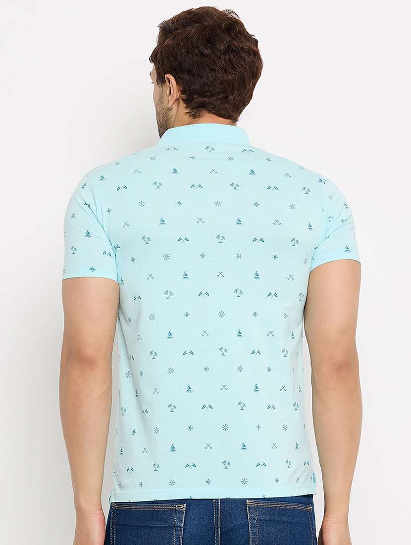 men printed short sleeve polo t-shirt - 22264661 -  Standard Image - 3