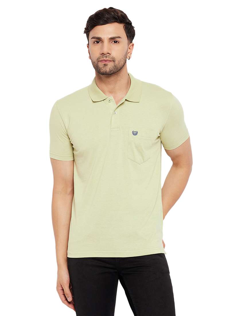 men solid short sleeve slim fit polo t-shirt