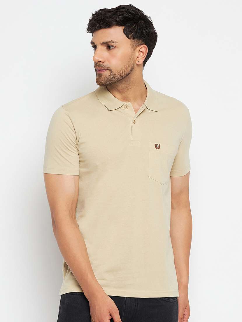 men solid short sleeve slim fit polo t-shirt