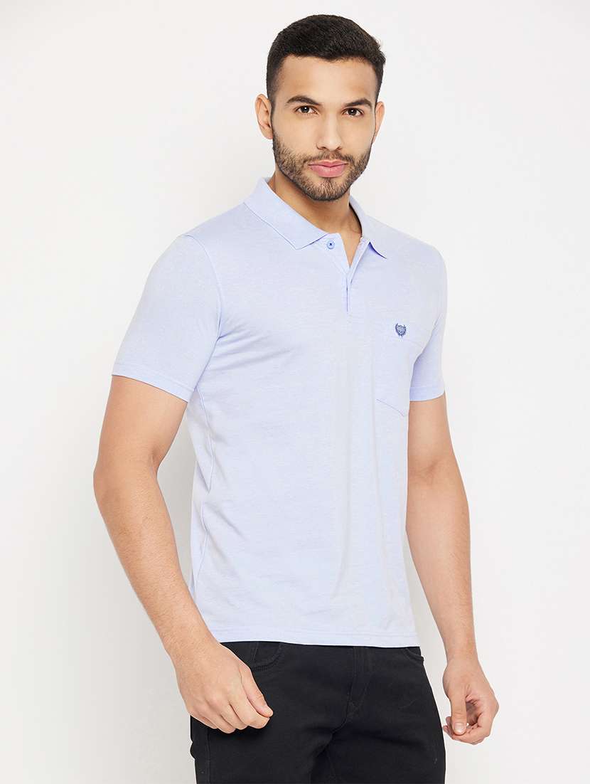 men solid short sleeve slim fit polo t-shirt