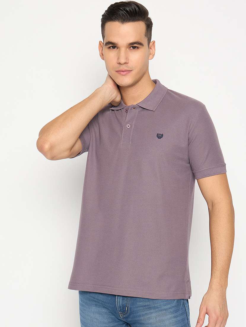 men solid short sleeve slim fit polo t-shirt