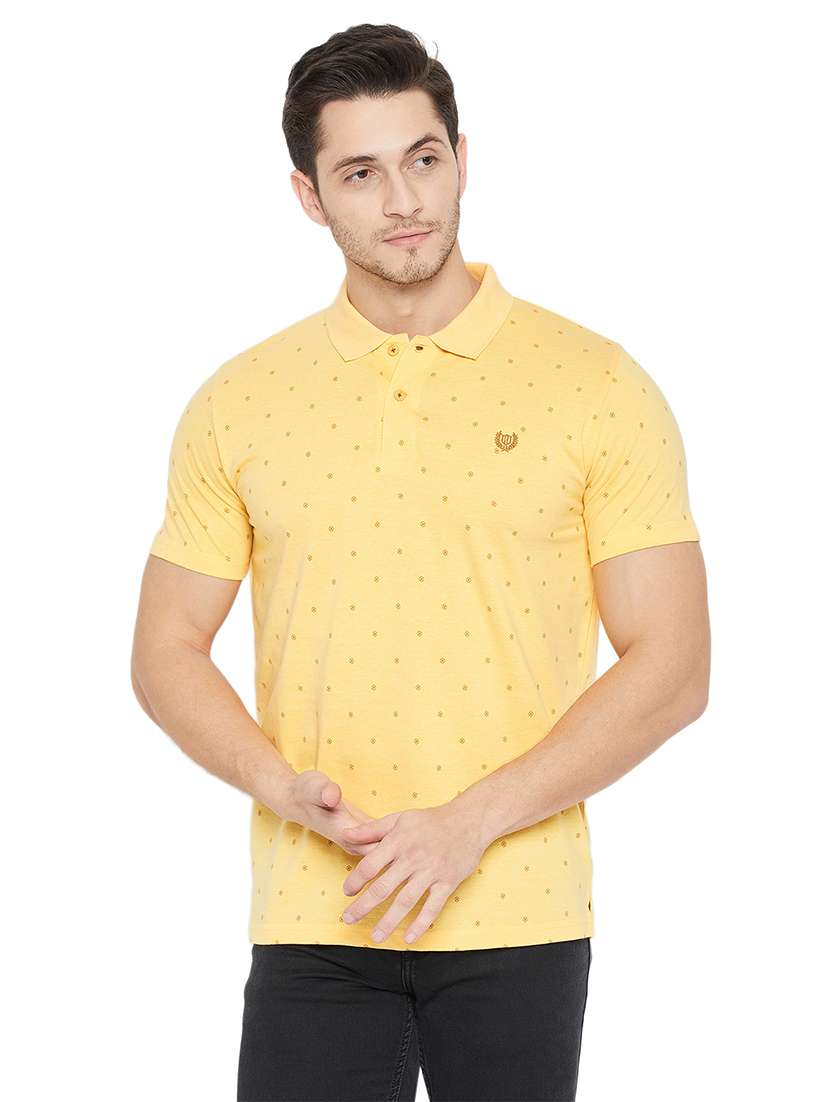 men printed short sleeve polo t-shirt