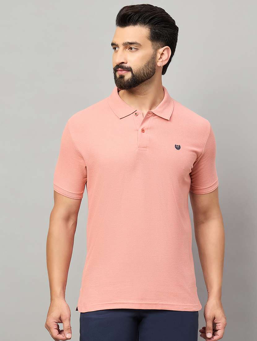 men solid short sleeve polo t-shirt