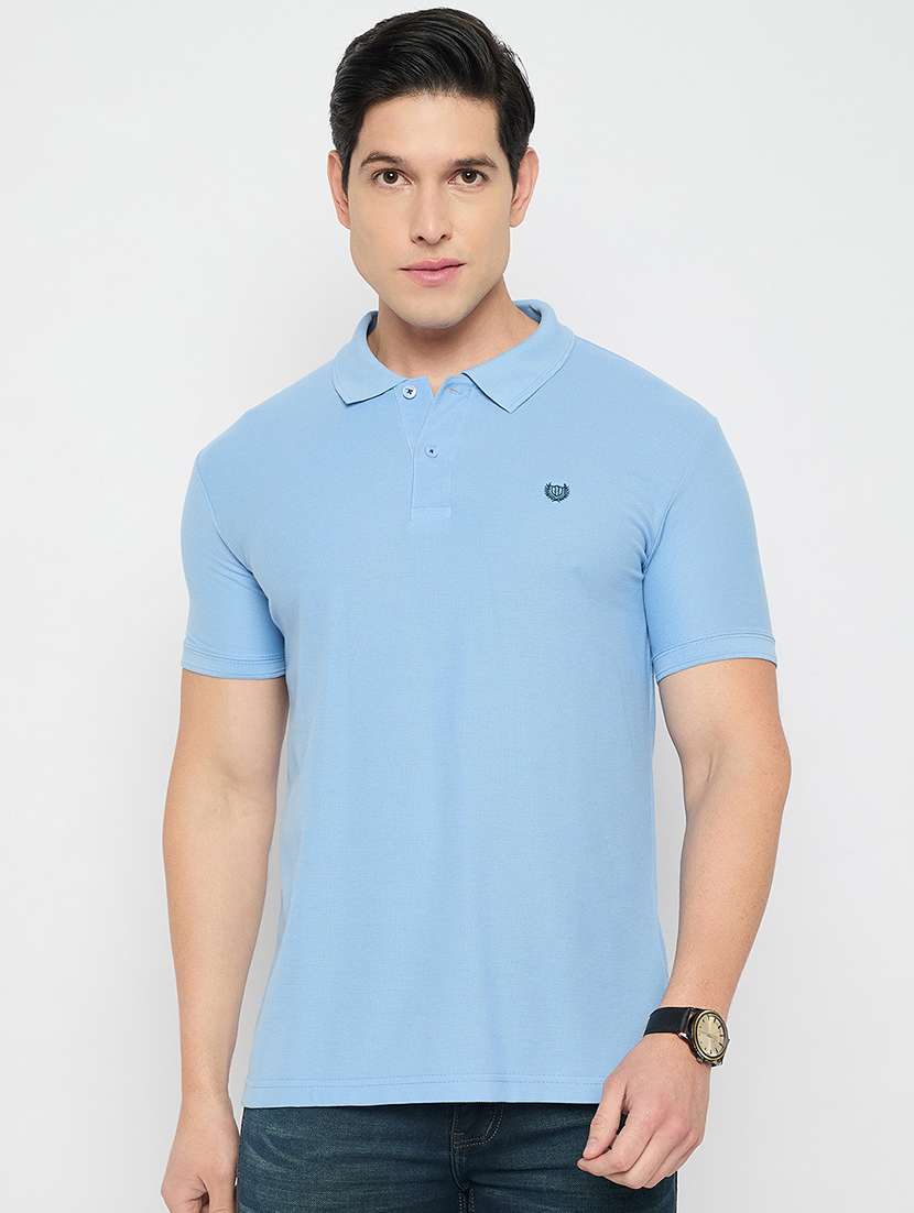 men solid short sleeve polo t-shirt