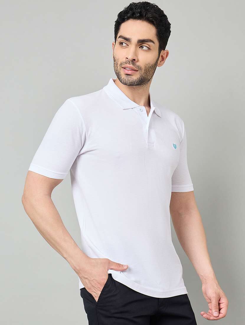 men solid short sleeve polo t-shirt