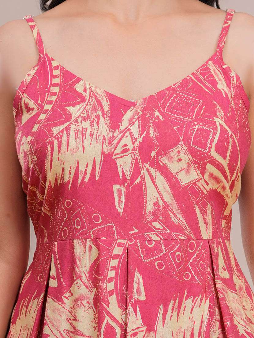 women printed shoulder strap peplum top - 22264711 -  Standard Image - 5