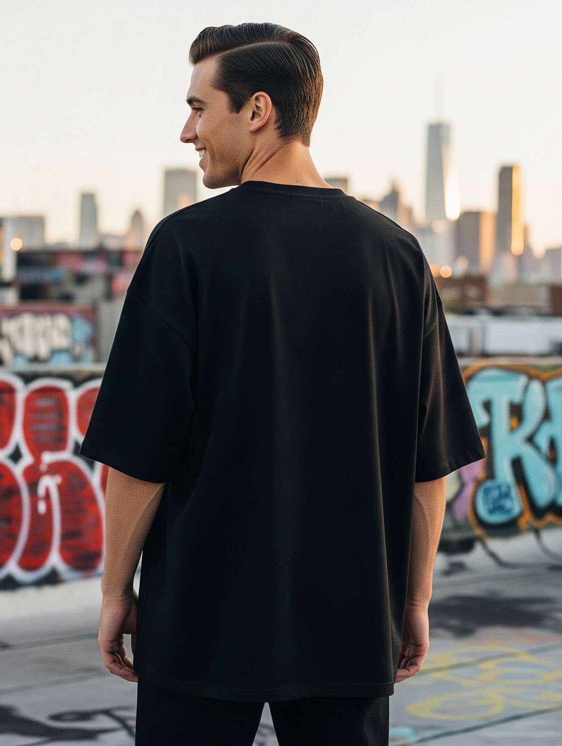 men printed short sleeve oversized t-shirt - 22264721 -  Standard Image - 3