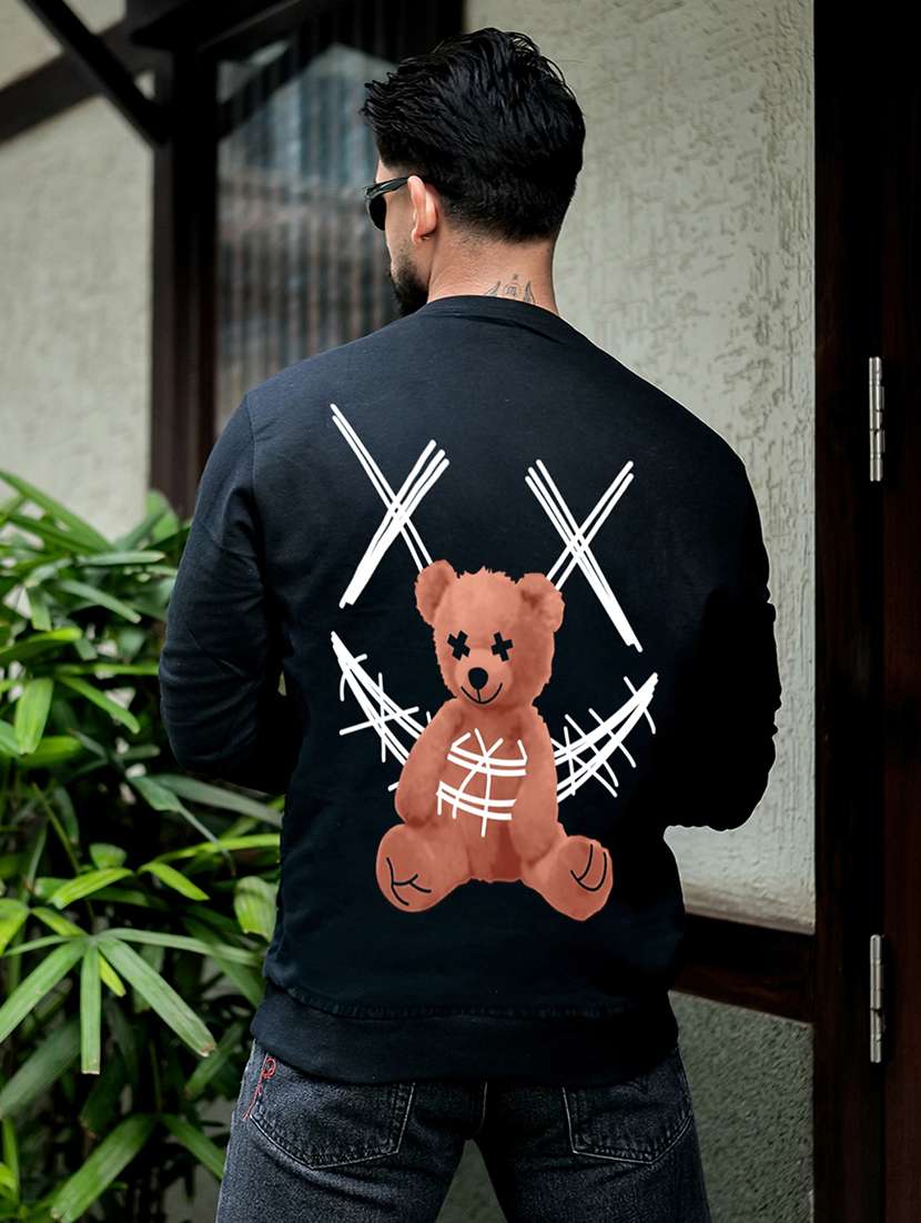 men printed long sleeve regular fit sweatshirt