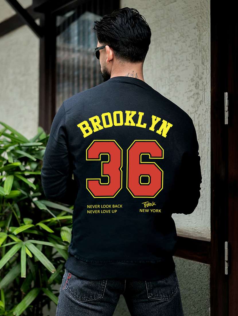 men typographic long sleeve regular fit sweatshirt