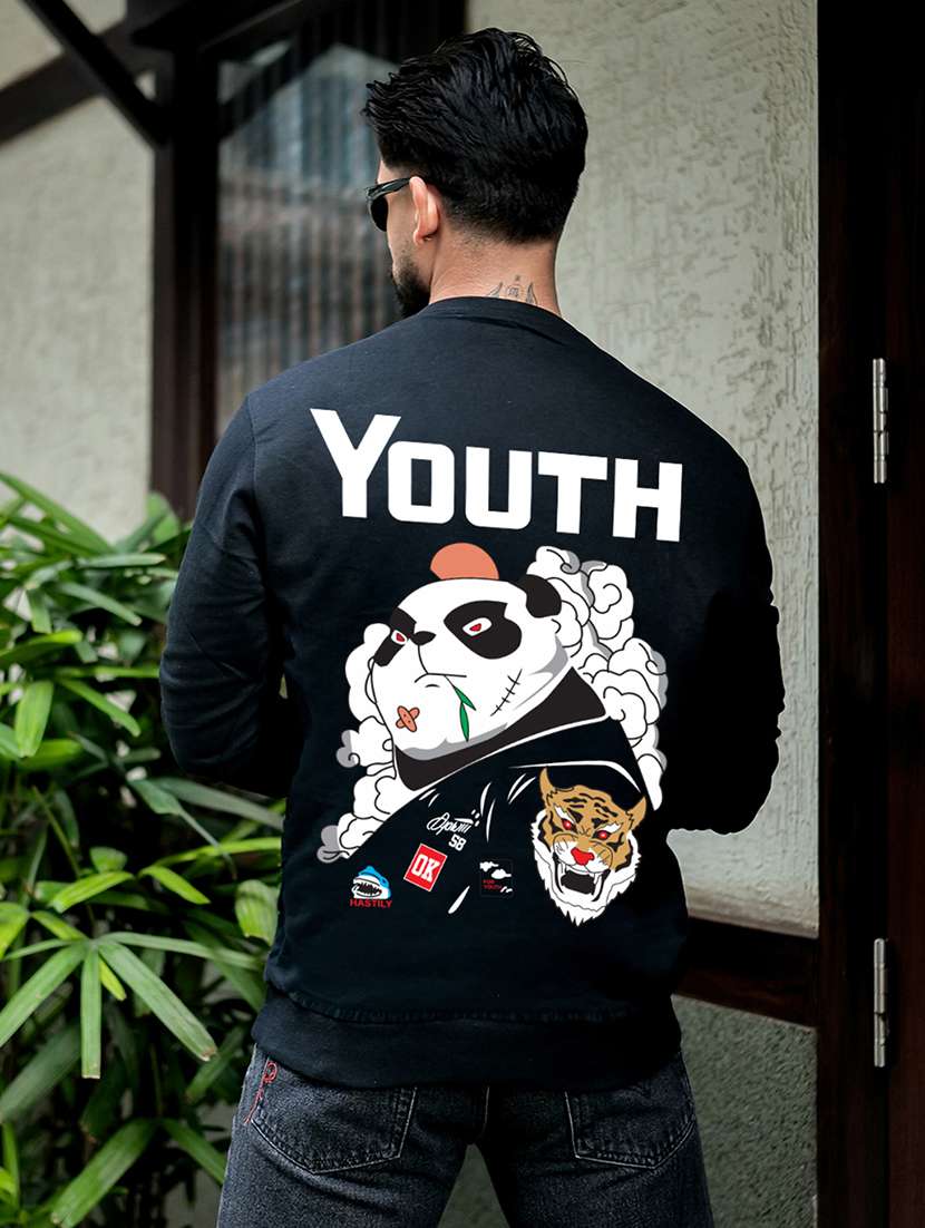 men printed long sleeve regular fit sweatshirt