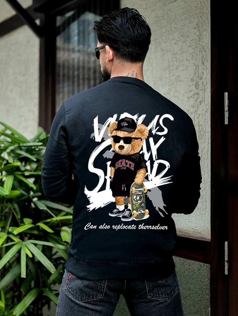 men printed long sleeve regular fit sweatshirt