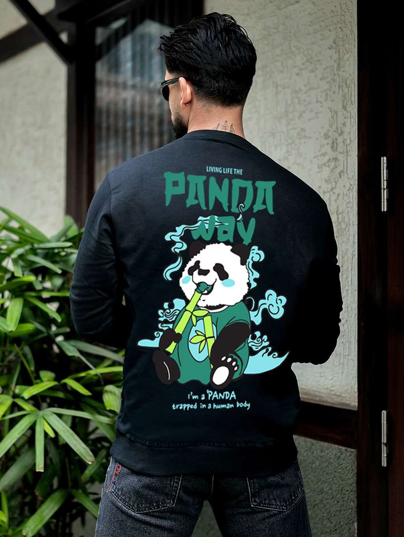 men printed long sleeve regular fit sweatshirt