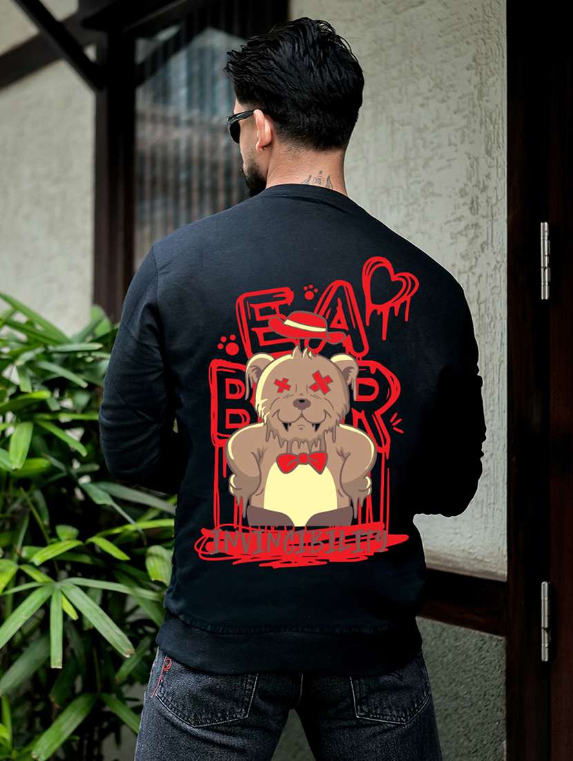 men printed long sleeve regular fit sweatshirt