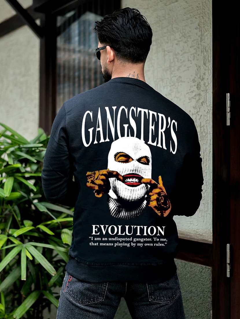 men printed long sleeve regular fit sweatshirt
