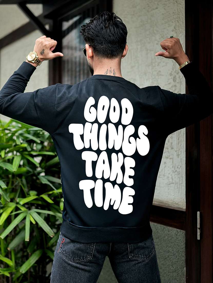 men typographic long sleeve regular fit sweatshirt - 22264752 -  Standard Image - 3