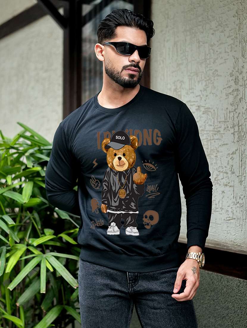 men printed long sleeve regular fit sweatshirt