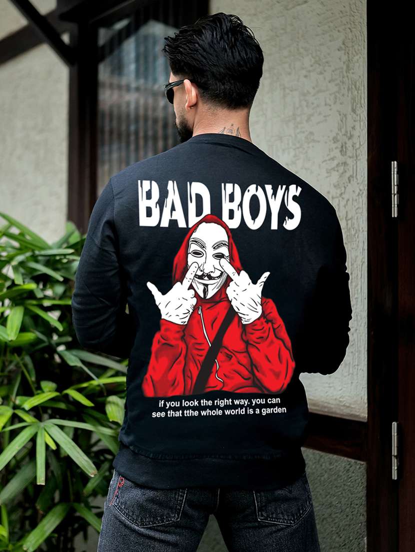 men printed long sleeve regular fit sweatshirt