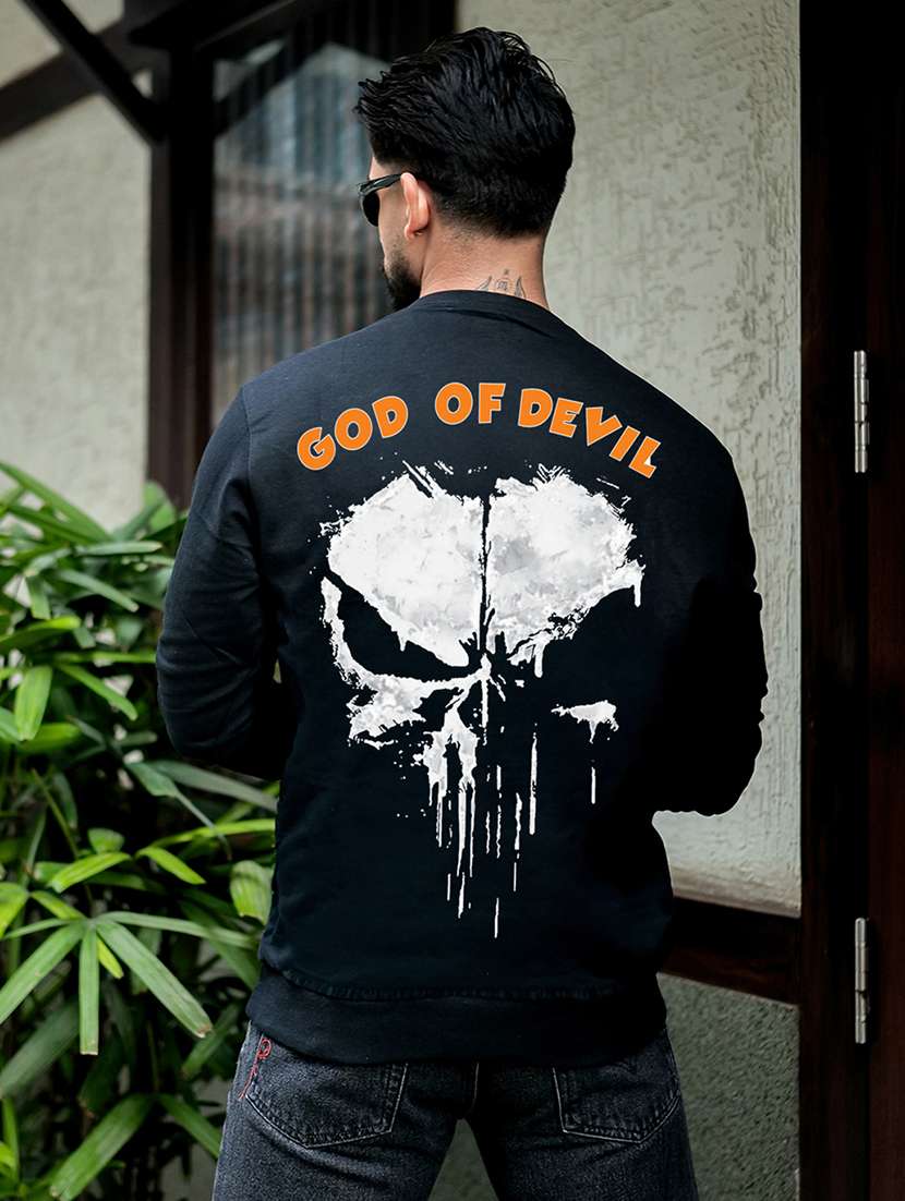 men printed long sleeve regular fit sweatshirt