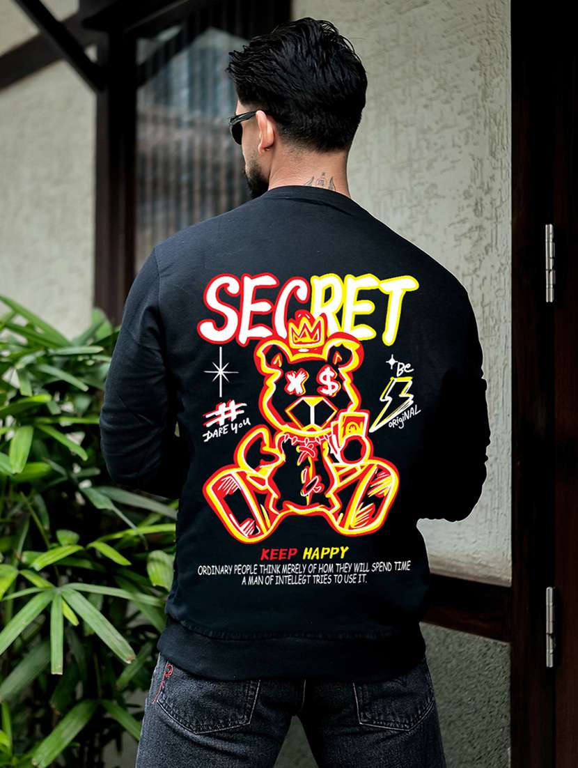 men printed long sleeve regular fit sweatshirt