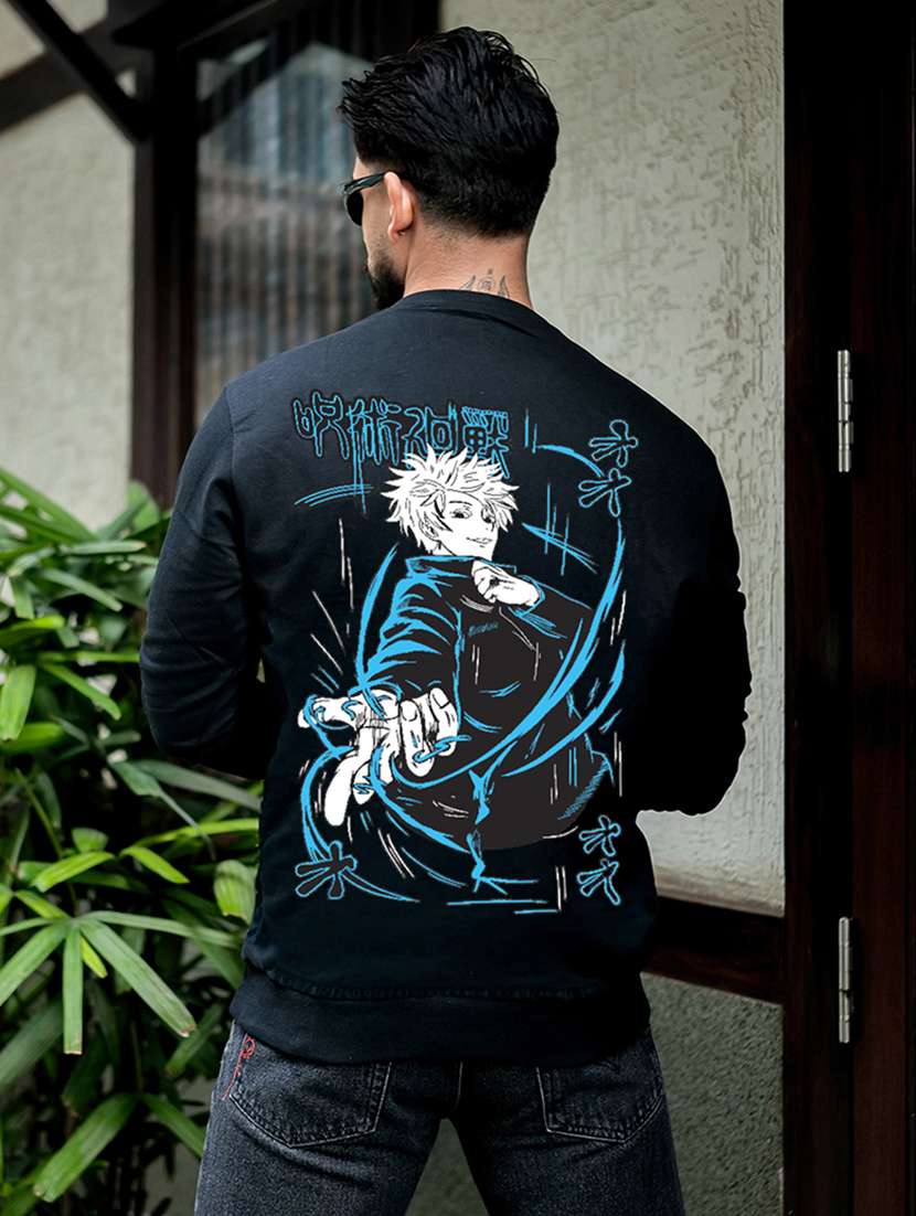 men graphic long sleeve regular fit sweatshirt