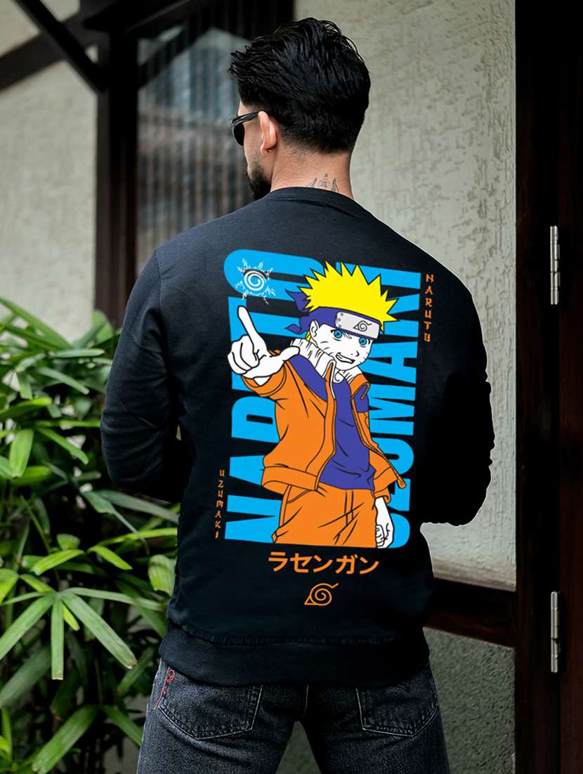 men printed long sleeve regular fit sweatshirt